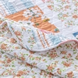 Benjara Vanie 3pc King Quilt Set-Pillow Shams-Scalloped-Blue White Pink Cotton