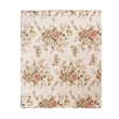 Benjara Givi Throw Blanket with Unique Floral Pattern- Buttercup Beige Cotton