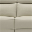 Benjara Cobe Sofa- Manual Recliner- 41 Inch- Solid Wood- Top Grain Beige Leather
