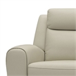 Benjara Cobe Sofa- Manual Recliner- 41 Inch- Solid Wood- Top Grain Beige Leather