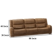 Benjara Leos Sofa- Manual Reclining- Contour Armrest- 88