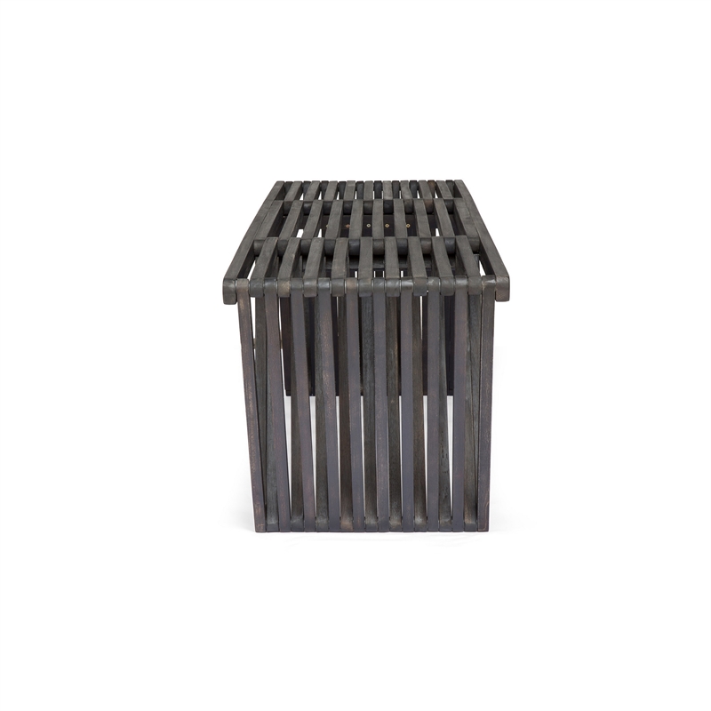 Benjara Riah Outdoor Bench- Angled Legs- Slatted 63