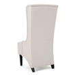 Benjara Becca Dining Chair- Beige Fabric- High Wingback- Tapered Black Legs