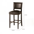 Benjara Alpha Barstool Chair Set of 2- Classic Brown Velvet- Rubberwood Frame