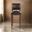 Benjara Alpha Barstool Chair Set of 2- Classic Brown Velvet- Rubberwood Frame