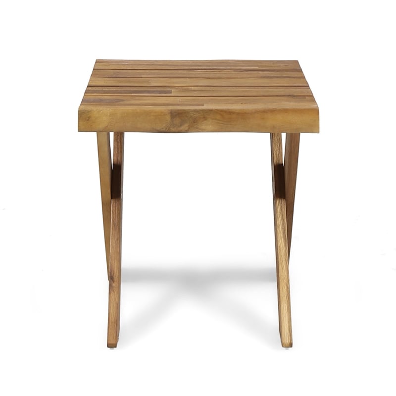 Benjara Harley Outdoor Side Table- X Legs- Square 18