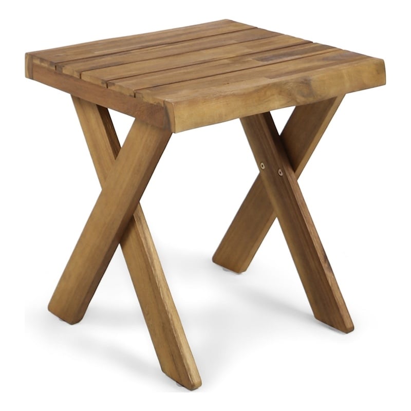 Benjara Harley Outdoor Side Table- X Legs- Square 18