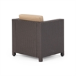 Benjara Elza Outdoor Accent Chair Set of 4- Brown Faux Rattan Wicker- Beige