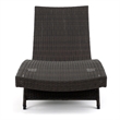 Benjara Mach Chaise Lounger- Dark Brown Rattan Wicker Frame- Outdoor- 79 Inch