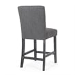 Benjara Sika Counter Height Stool Chair -Tufted Dark Charcoal Gray (Set of 2)