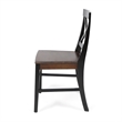 Benjara Ricks Dining Chair Set of 2- Crossed X Back - Dark Brown/Black