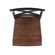 Benjara Ricks Dining Chair Set of 2- Crossed X Back - Dark Brown/Black