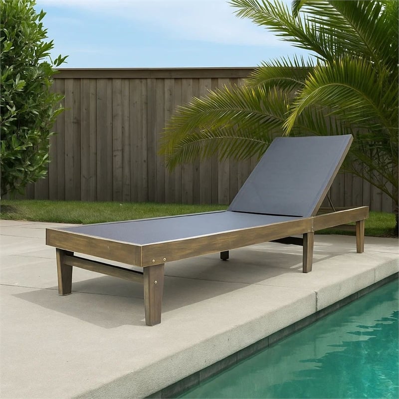 Benjara Liam Outdoor Chaise Lounger- 78