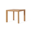 Benjara Liah Outdoor Patio Table Set-2 Chairs-Brown Acacia Wood-Cream Polyester
