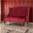 Benjara Lanny Loveseat Settee Wingback Bench Bench 50