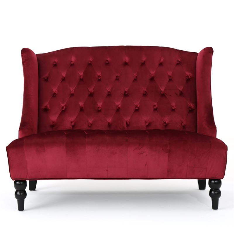 Benjara Lanny Loveseat Settee Wingback Bench Bench 50