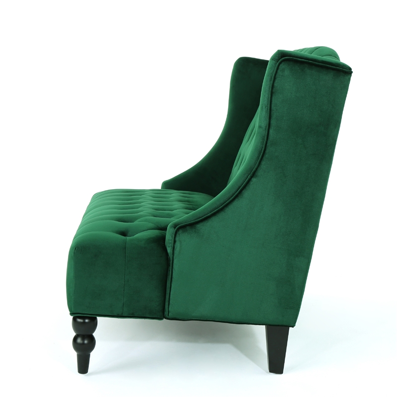 Benjara Lanny Loveseat Settee- Wingback Bench 50