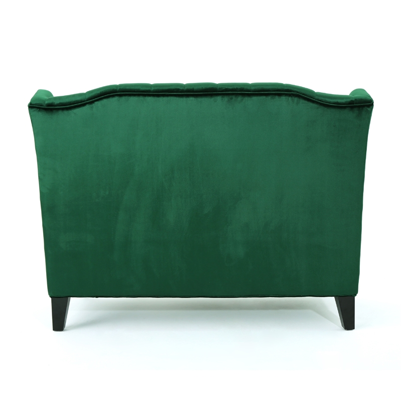 Benjara Lanny Loveseat Settee- Wingback Bench 50