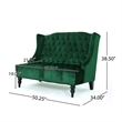 Benjara Lanny Loveseat Settee- Wingback Bench 50