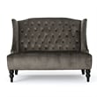 Benjara Lanny Loveseat Settee- Wingback Bench 50
