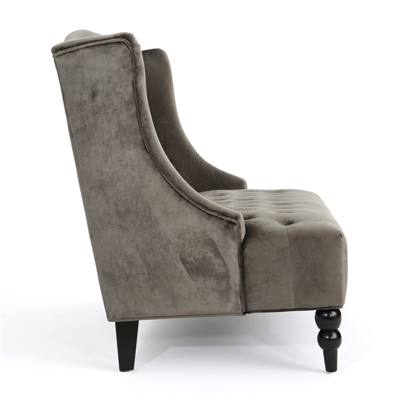 Benjara Lanny Loveseat Settee- Wingback Bench 50