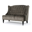 Benjara Lanny Loveseat Settee- Wingback Bench 50