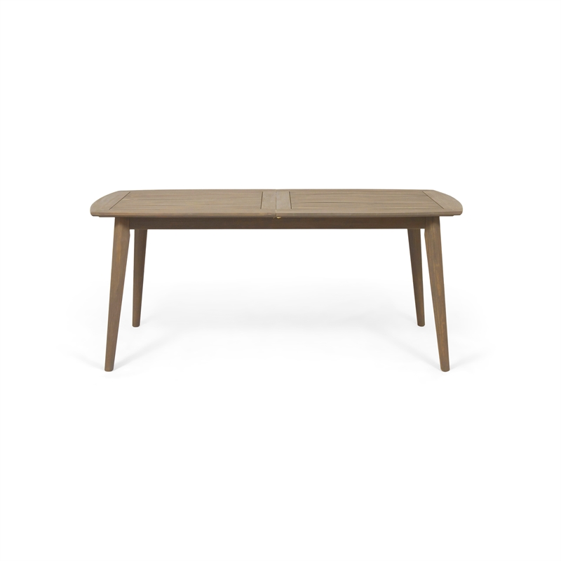 Benjara Sumona Outdoor Dining Table- Extendable- Brown Acacia Wood- 71-95 Inch