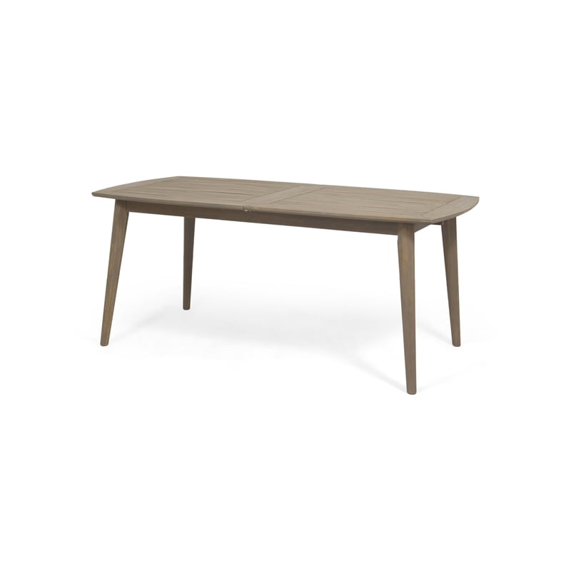 Benjara Sumona Outdoor Dining Table- Extendable- Brown Acacia Wood- 71-95 Inch