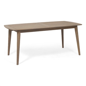 Benjara Sumona Outdoor Dining Table- Extendable- Brown Acacia Wood- 71-95 Inch