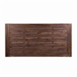 Benjara Nikay Outdoor Dining Table- Dark Brown Acacia Wood- White Iron- 71 Inch