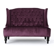 Benjara Lanny Loveseat Settee- Wingback Bench 50