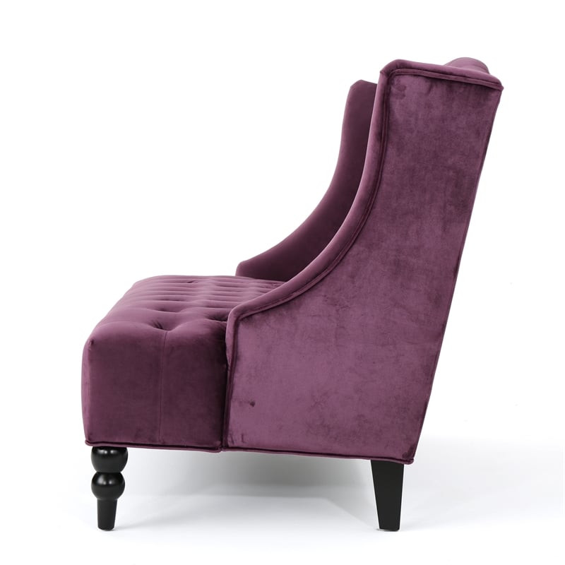 Benjara Lanny Loveseat Settee- Wingback Bench 50