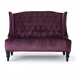 Benjara Lanny Loveseat Settee- Wingback Bench 50