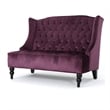 Benjara Lanny Loveseat Settee- Wingback Bench 50