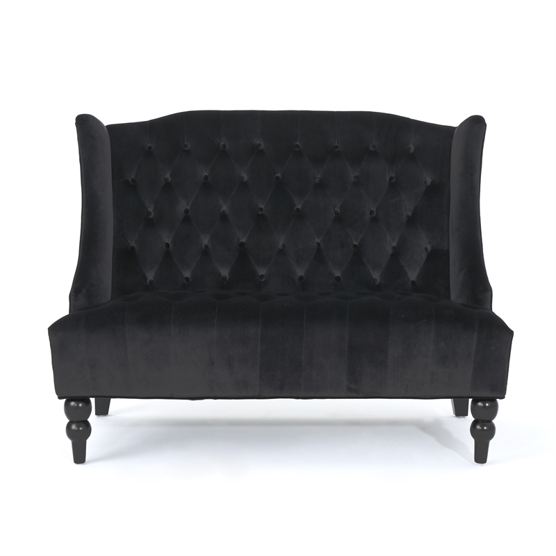 Benjara Lanny Loveseat Settee- Wingback Bench 50