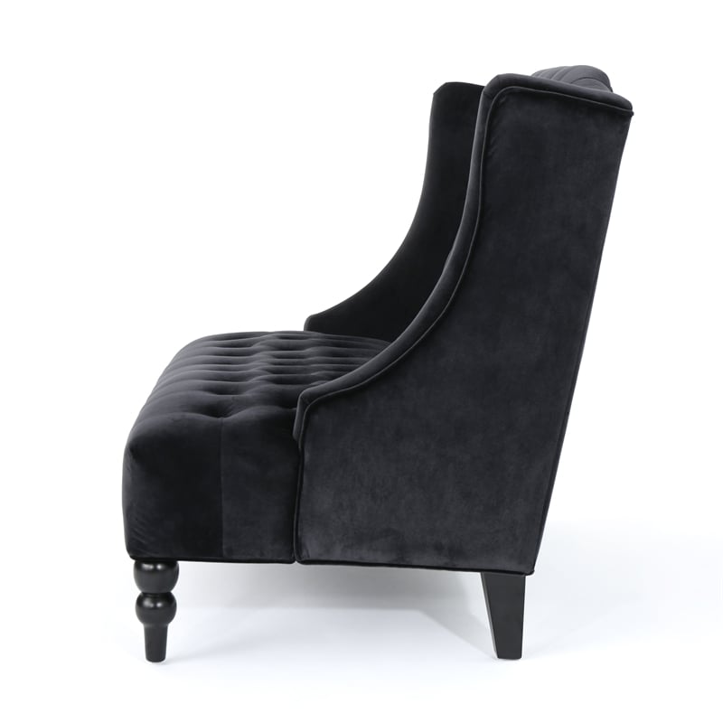 Benjara Lanny Loveseat Settee- Wingback Bench 50