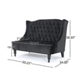 Benjara Lanny Loveseat Settee- Wingback Bench 50