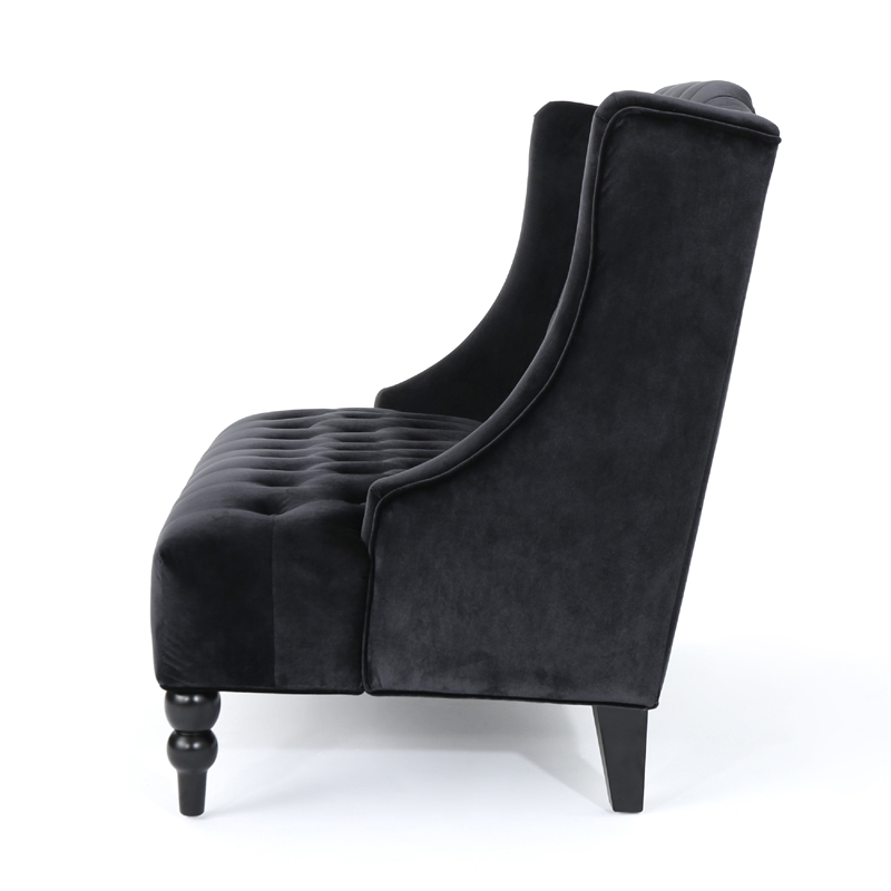 Benjara Lanny Loveseat Settee- Wingback Bench 50