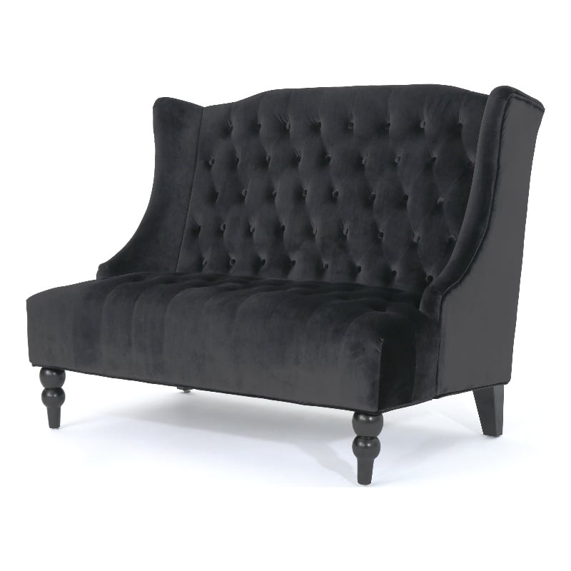 Benjara Lanny Loveseat Settee- Wingback Bench 50