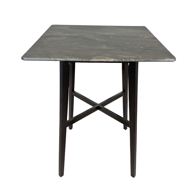 Benjara Bar Height Table- Laminate Paladina Marble Top- 42