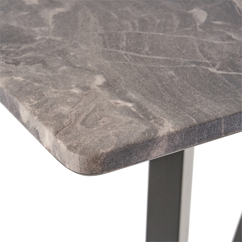 Benjara Bar Height Table- Laminate Paladina Marble Top- 42