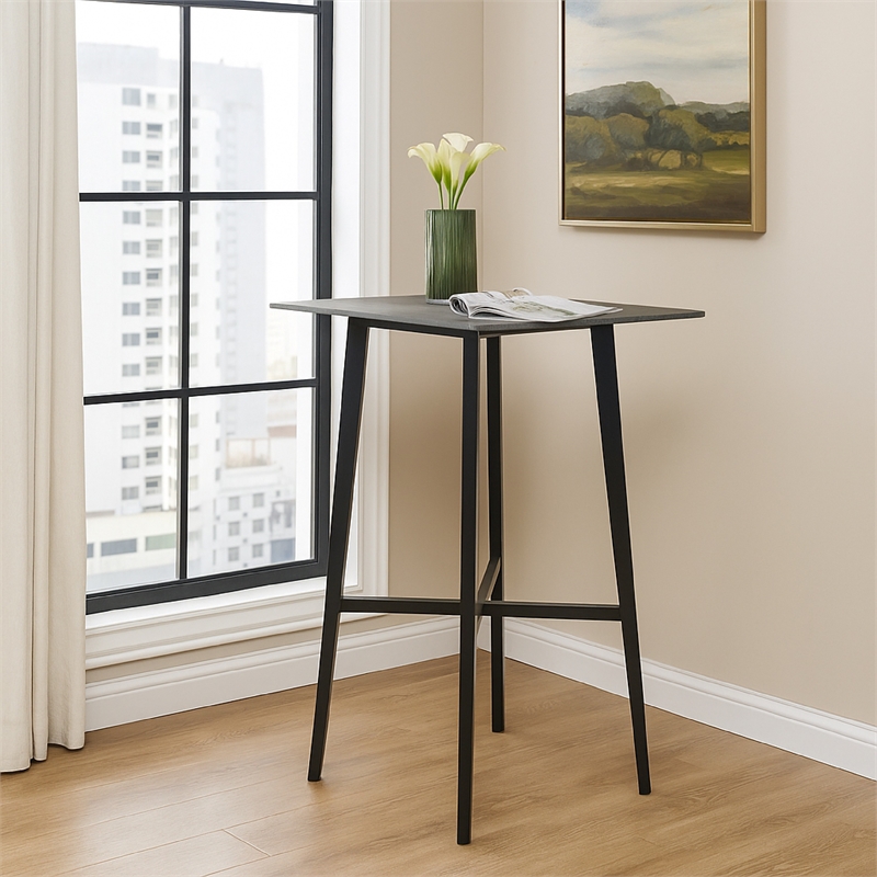 Benjara Bar Height Table- Laminate Paladina Marble Top- 42