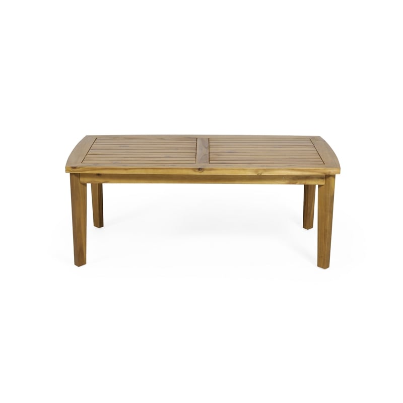 Benjara Outdoor Rectangular Coffee Table - Natural Brown