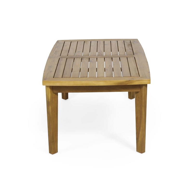Benjara Outdoor Rectangular Coffee Table - Natural Brown