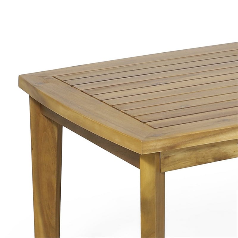 Benjara Outdoor Rectangular Coffee Table - Natural Brown