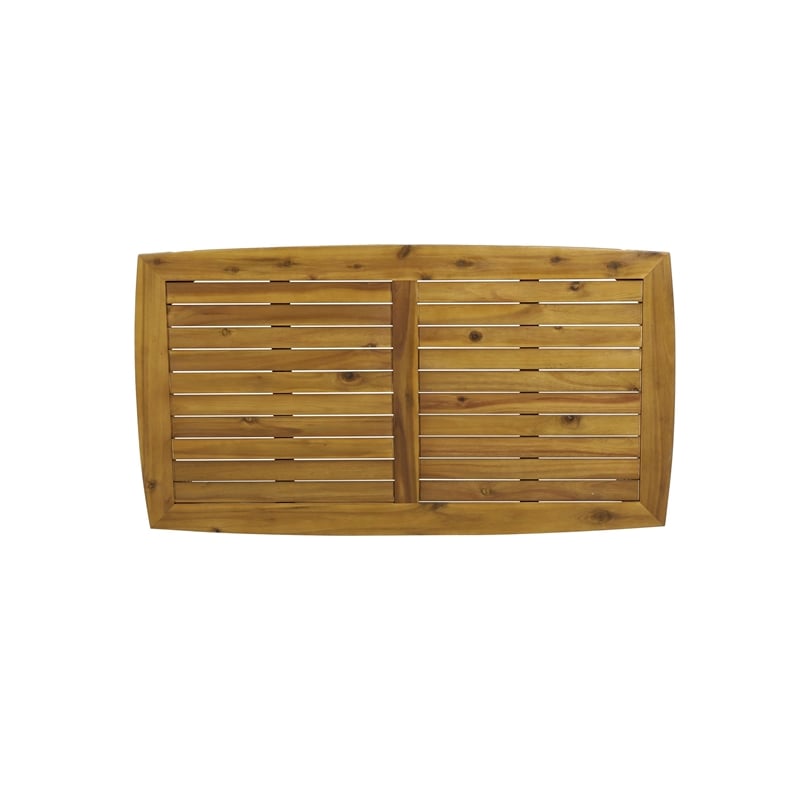Benjara Outdoor Rectangular Coffee Table - Natural Brown