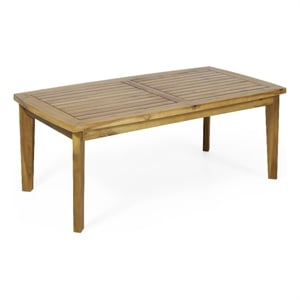 Benjara Outdoor Rectangular Coffee Table - Natural Brown