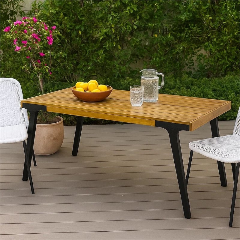 Benjara Sheldon Outdoor Dining Table- Rectangular 69