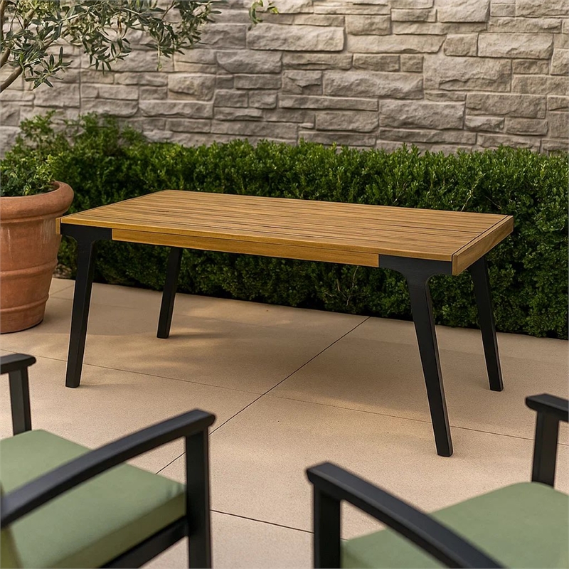 Benjara Sheldon Outdoor Dining Table- Rectangular 69