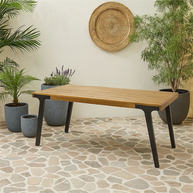Benjara Sheldon Outdoor Dining Table- Rectangular 69